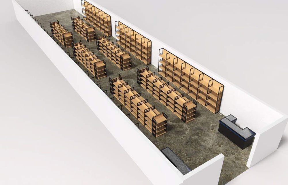 HEDA 3D supermarket shelf space design drawing (1)