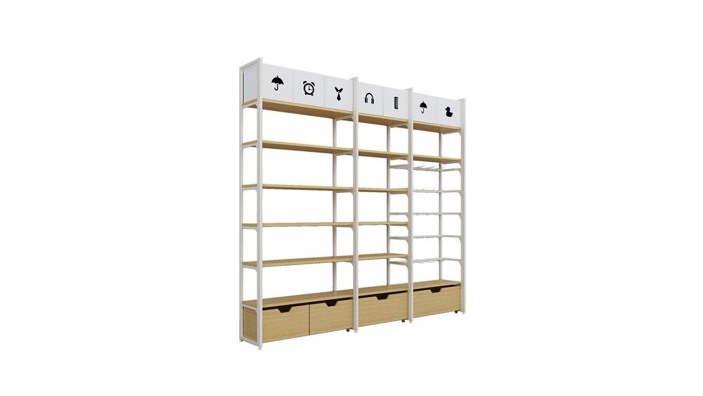miniso metal wood shelf
