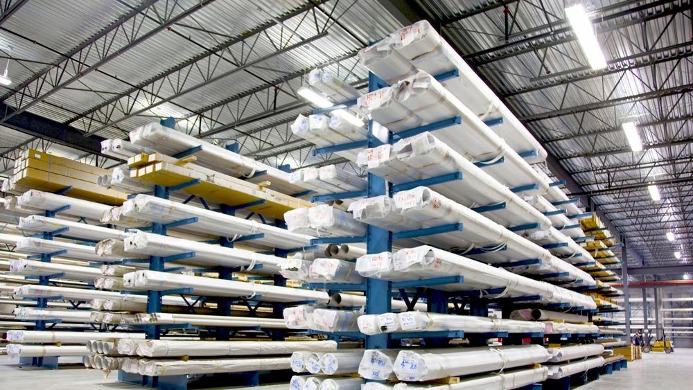pipe rack in the warehouse